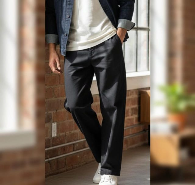 relaxed-fit chino trousers