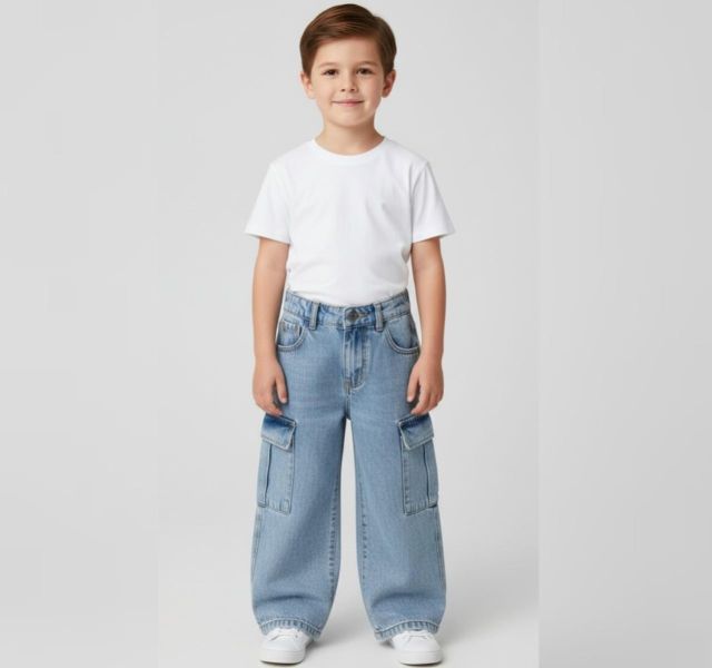 Sky-High Denim Cargo