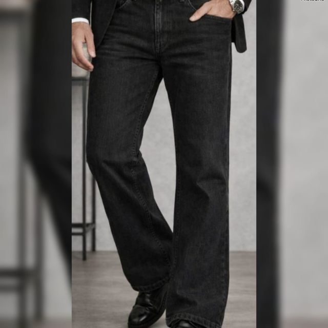 straight-cut denim jeans