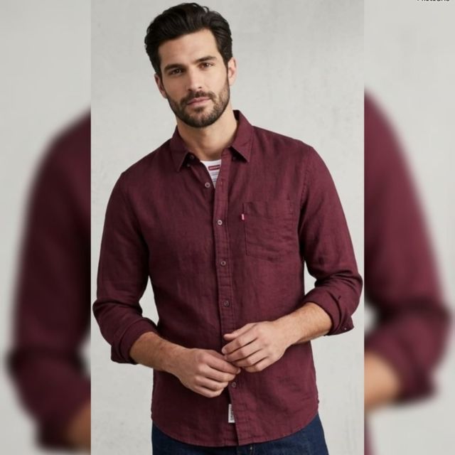 long-sleeved button-down shirt