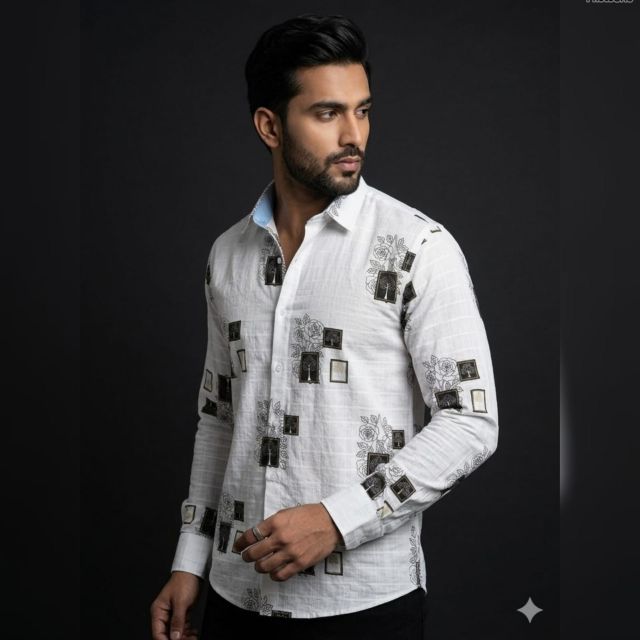 Printed weave texture-Shirt