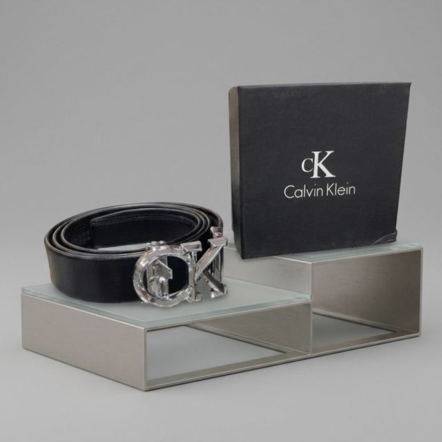 Calvin Klein Black Leather CK Belt